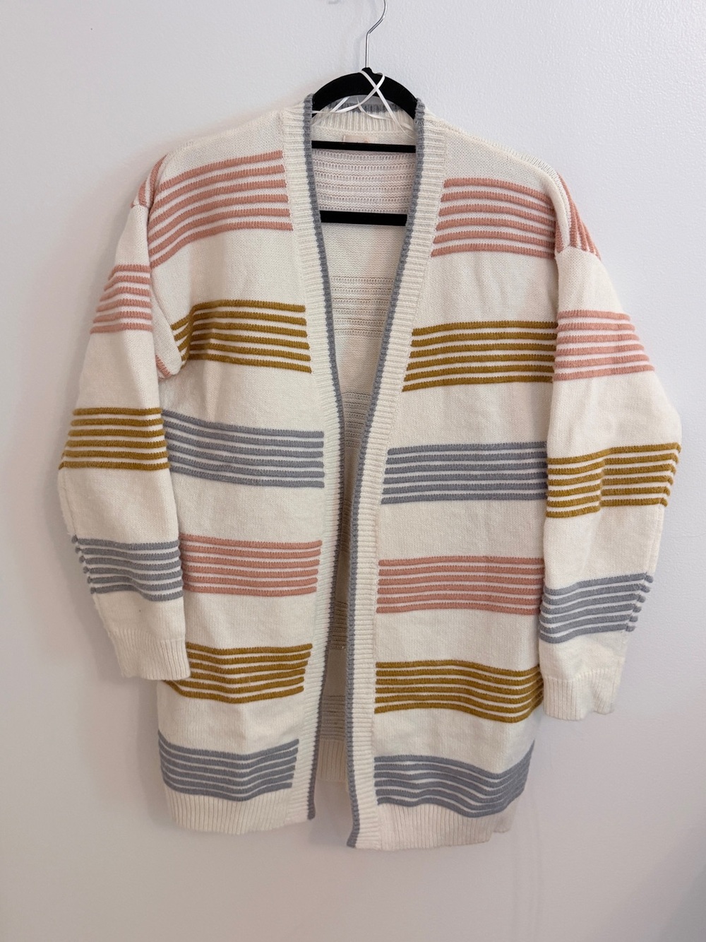 Altar’d State Tullabee Open Front Striped Cardigan Size L / XL